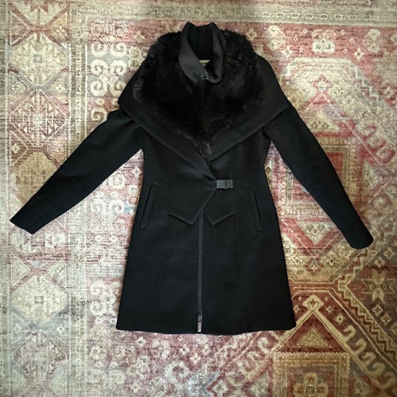 Soia and Kyo Black Wool Coat Size Small - Picture 2 of 4
